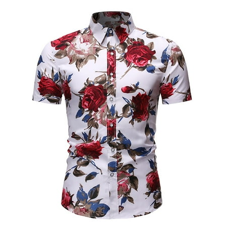 GWAABD Mens Party Clothes Beach 2-Piece Sets & Summer Men’s Shorts Printed Sleeve Short Pants Shirts Men Suits & Sets