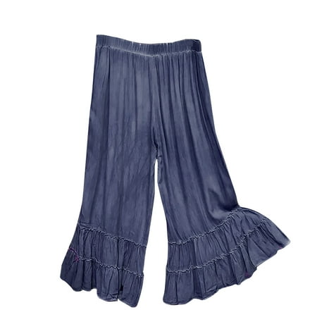 QUYUON Women S Pants Bohemian Boho Pants Beach Skirts and Trousers Cotton Linen Pants Sweatpants Women Full Pant Leg Length Trousers Pant Style N-6331