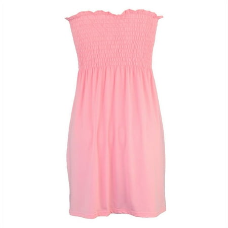 CLZOUD Casual Summer Dresses for Women Pink Polyester Women Off Should Party Dress Prom Ballgown Fancy Dress M
