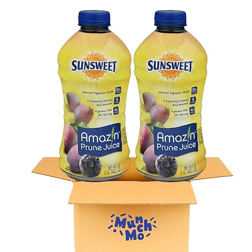 Sunsweet Prune Juice 32 Oz - 2 Packs - No Pulp - All Natural 100% Juice, 3 Grams of Fiber per Serving, Good Source for Potassium and Vitamins thumbnail