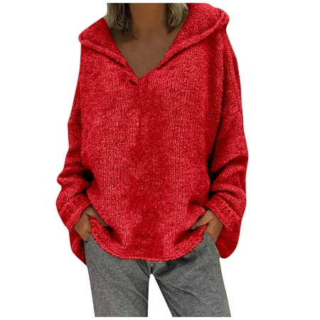 LBLOE Women S Lightweight Long-Sleeve V-Neck Solid Color Tunic Sweater Tops (Available in Plus Size)