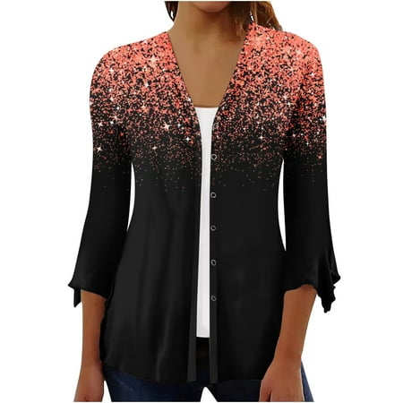 QUYUON Open Front Cardigan for Women Discount 3/4 Sleeve Cable Knit Cardigan Cardigans Sweaters for Women Plus Size Cardigan Jacket Style C-2289 Fall 