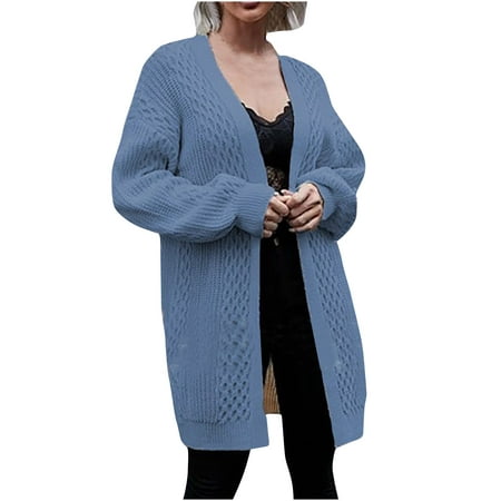 QUYUON Womens Long Cardigan Discount Long Sleeve Long Cardigan for Women Polyester Plus Size Cardigans Women Cardigan Jacket Style Q-5588 Winter Knit 