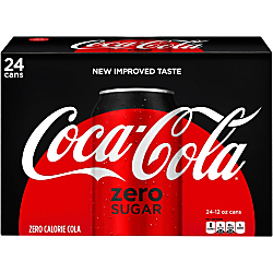 Coca-Cola Zero Sugar Soda, 12 Oz, Case of 24 Cans