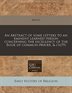 An Abstract of Some Letters to an Eminent Learned Person Concerning the Excellency of the Book of Common-prayer & (1679) by Anon Paperback | Indigo Ch