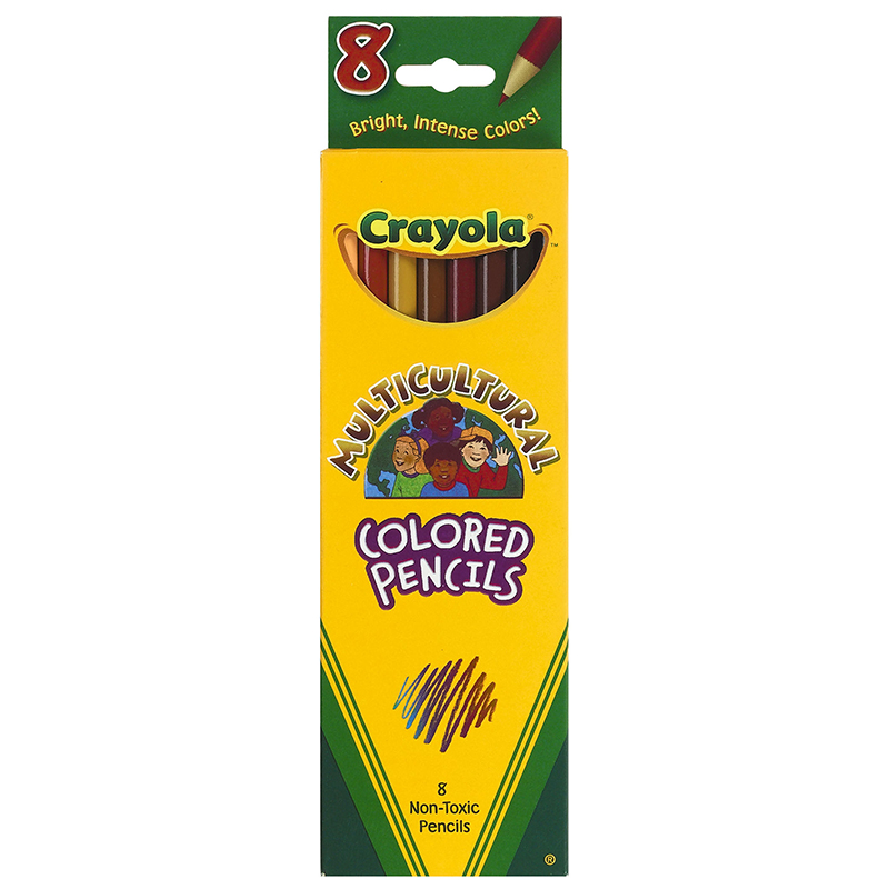 Crayola BIN684208BN Crayola Multicultural Colored Pencils; 8 Count per Box - Box of 12