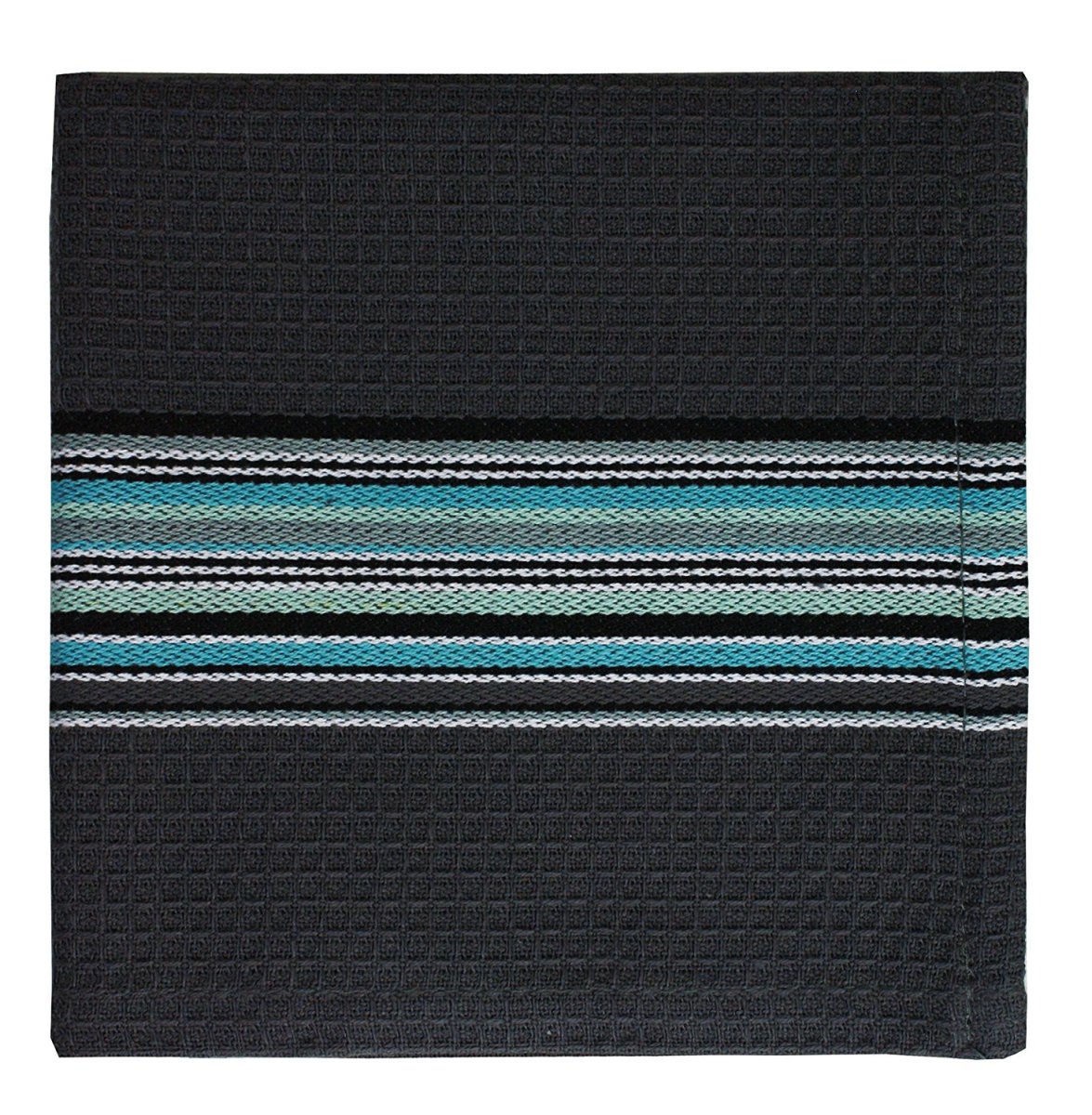 MuKitchen 6678-1329 12 by 12 in. Waffle Stripe Cotton Cloth Set of 2 Shaker - Case Pack of 4