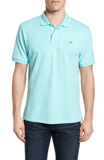Men's Southern Tide 'Skipjack Micro Pique' Stretch Cotton Polo, Size XX-Large - Green