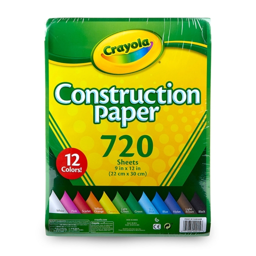 Crayola Bulk Construction Paper, 12 Assorted Colors (720 Ct.)
