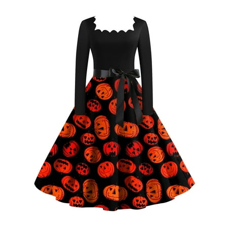 Umitay a Line Dresses for Women 2292 Women S Casual Fashion Print Vintage Long Sleeve Dress