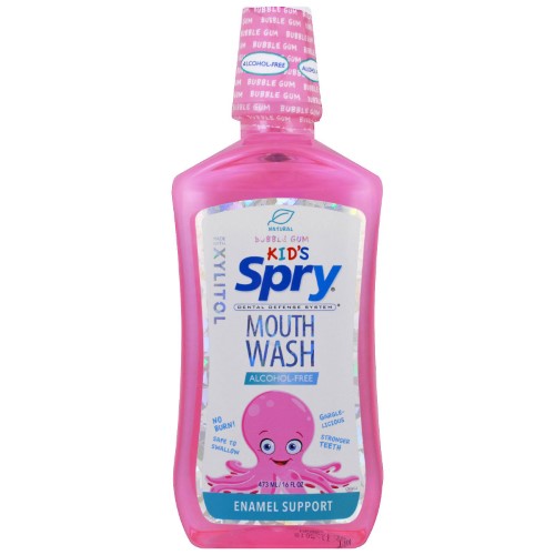 Xlear, Kid's Spry Mouth Wash, Enamel Support, Alcohol-Free, Natural Bubble Gum, 16 Fl Oz (pack of 1)