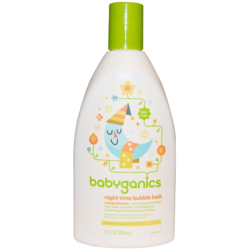 BabyGanics, Night Time Bubble Bath, Orange Blossom, 12 Fl Oz (pack of 6)
