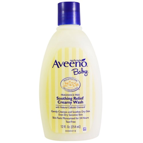 Aveeno, Baby, Soothing Relief Creamy Wash, Fragrance Free, 12 Fl Oz(pack of 6)