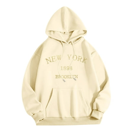 CLZOUD Women S Hoodie Letter Graphic Print Oversized Pullover Casual Sports Drop Shoulder Hoodie Active Streetwear Loose Sweatshirts Beige XXL