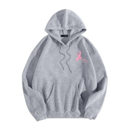 GWAABD Womens Sweatshirts Trendy Casual Print Loose Pullover Drawstring Hooded Drop Shoulder Long Sleeve Hoodie Daily Outdoor Workout Tops Grey S