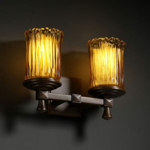 Deco 2-Light Bath Bar, Justice Design Group GLA-8532-16-WTFR-CROM CTHAM (374052)