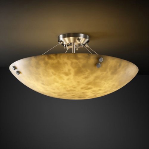 Justice Design Group Clouds 51 Inch 8 Light Semi Flush Mount Clouds - CLD-9657-35-DBRZ-F1 - Alabaster