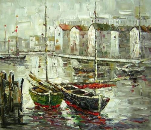 Charlotte Home Furnishings WW-5586-7786 Two Sailboats Canvas Wall Art, White