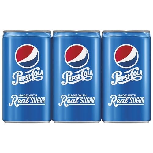 Pepsi Real Sugar Cola Soda Pop, 7.5oz Mini Cans (6 Pack)