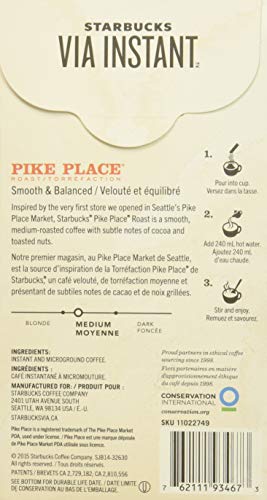Starbucks VIA Ready Brew Pike Place Roast Coffee 12 Count thumbnail