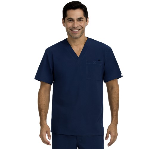 Med Couture 8530 Mens Activate Stretch V-neck Scrub Top, Womens, Size Medium, Blue