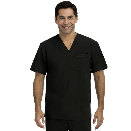 Med Couture 8530 Mens Activate Stretch V-neck Scrub Top, Womens, Size X-large, Black
