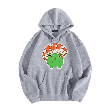 GWAABD Trendy Sweatshirts for Women Sweatshirt Cute Hoodie Long Sleeve Shirt Pullover Fall Clothes with Pockets Grey L
