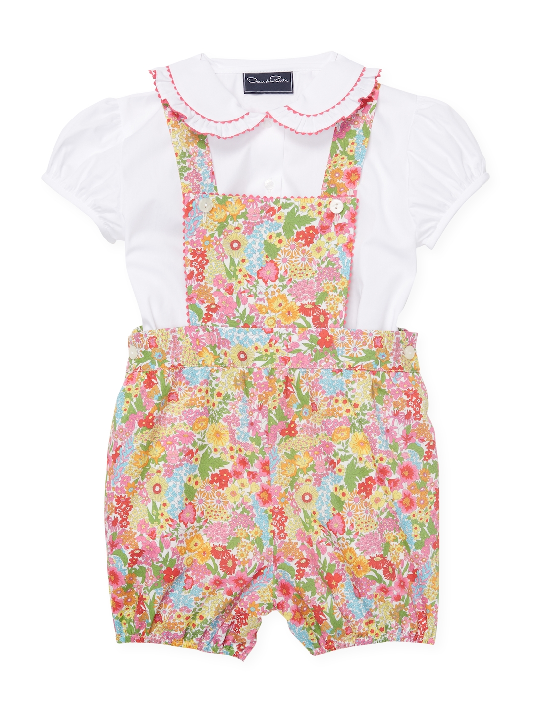 Oscar De La Renta Baby Floral Bubble Set - Pink, Size 3y