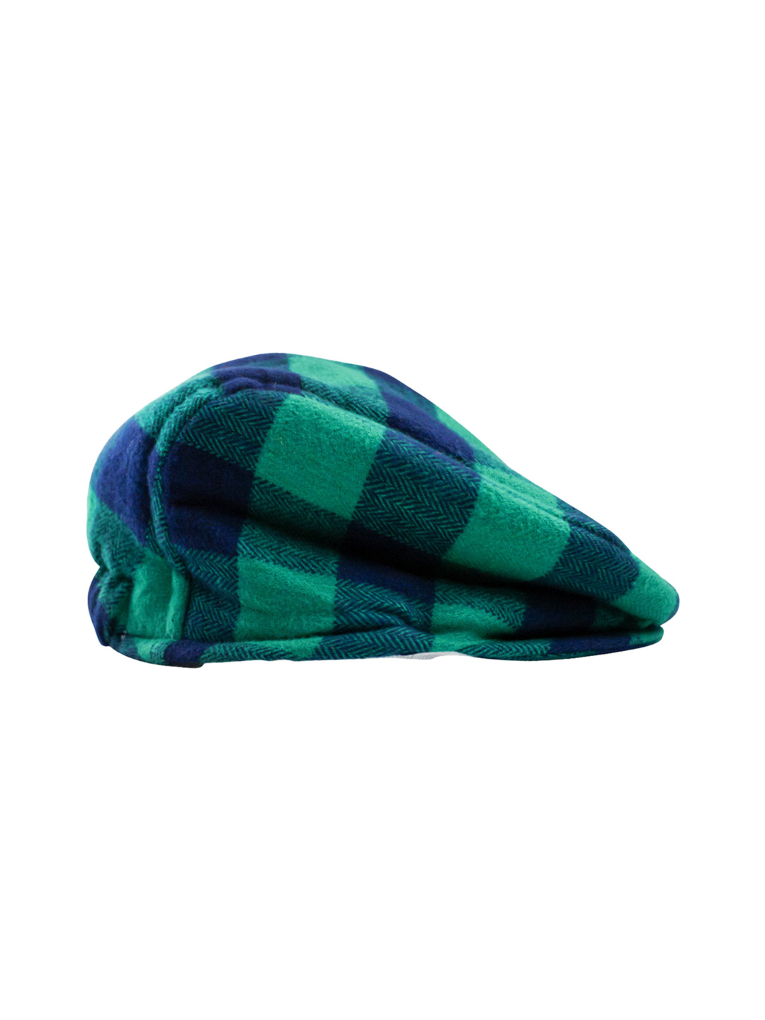 RuggedButts Buffalo Plaid Cotton Driving Cap - Blue, Size 6-12m