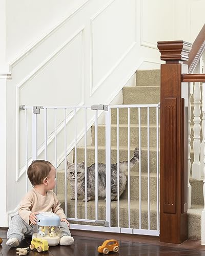 InnoTruth Pressure-Mounted Baby Gate 28.9 to 42.1 Wide (White)