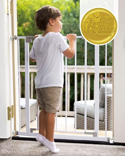 InnoTruth Pressure-Mounted Baby Gate 28.9 to 42.1 Wide (White)