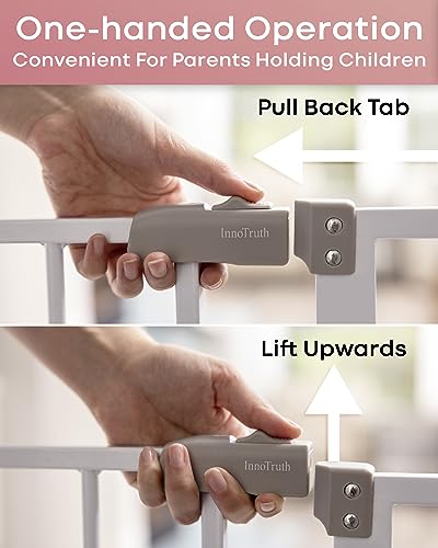InnoTruth Pressure-Mounted Baby Gate 28.9 to 42.1 Wide (White)