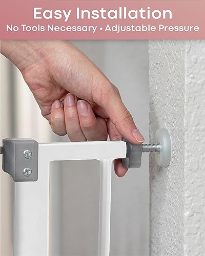 InnoTruth Pressure-Mounted Baby Gate 28.9 to 42.1 Wide (White)