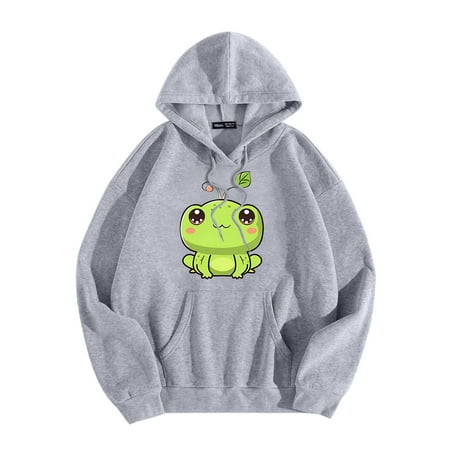 GWAABD Women Basic Hoodie Autumn Sweatshirt Cute Hoodie Long Sleeve Pullover Hoodie Grey M