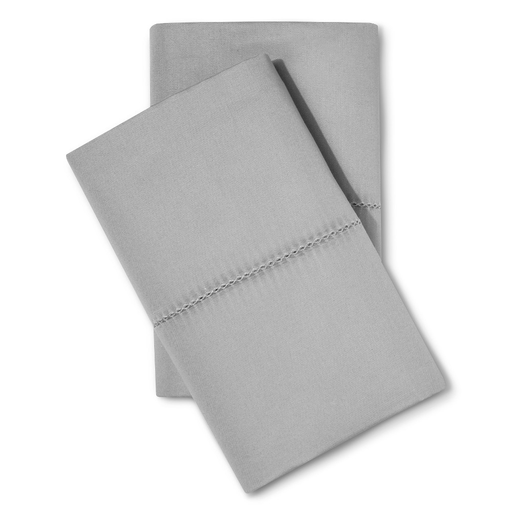Supima Classic Hemstitch Pillowcase Set (Standard) Skyline Gray 700 Thread Count - Fieldcrest