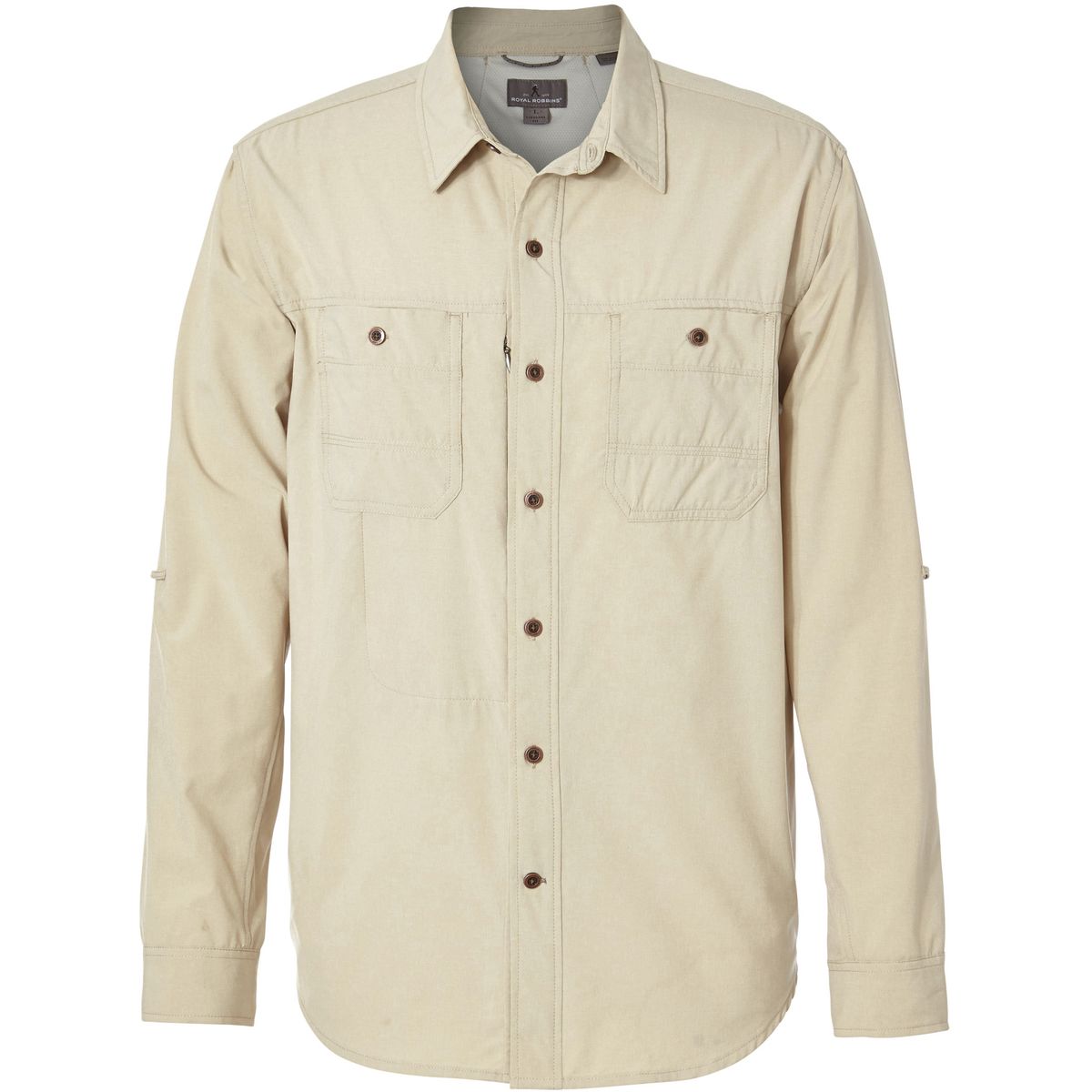 Royal Robbins Long Distance Traveler Men's Long Sleeve Shirt Lt Khaki S 42383-LT KHAKI-S