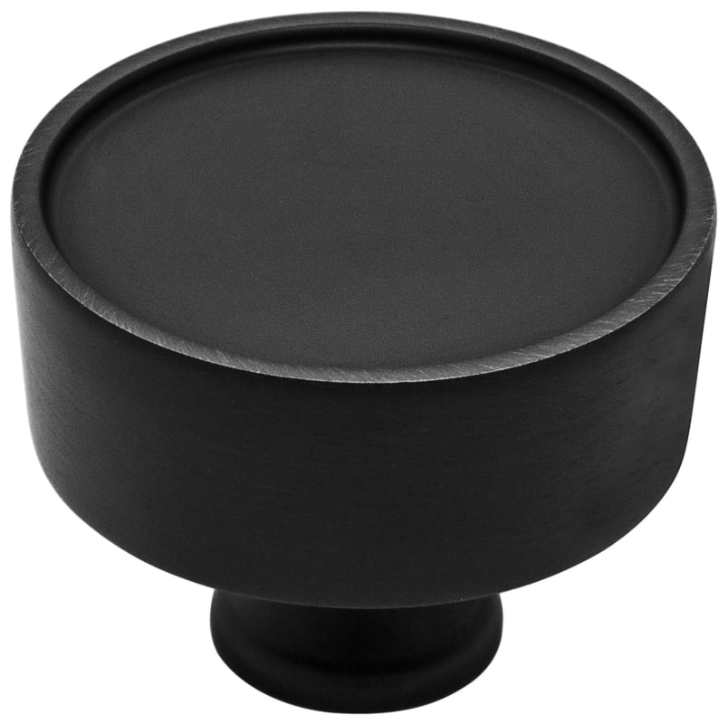 Baldwin 4973.BIN Hollywood Hills 1-1/2 Inch Mushroom Cabinet Knob from the Estate Collection Satin Black Cabinet Hardware Knobs Mushroom
