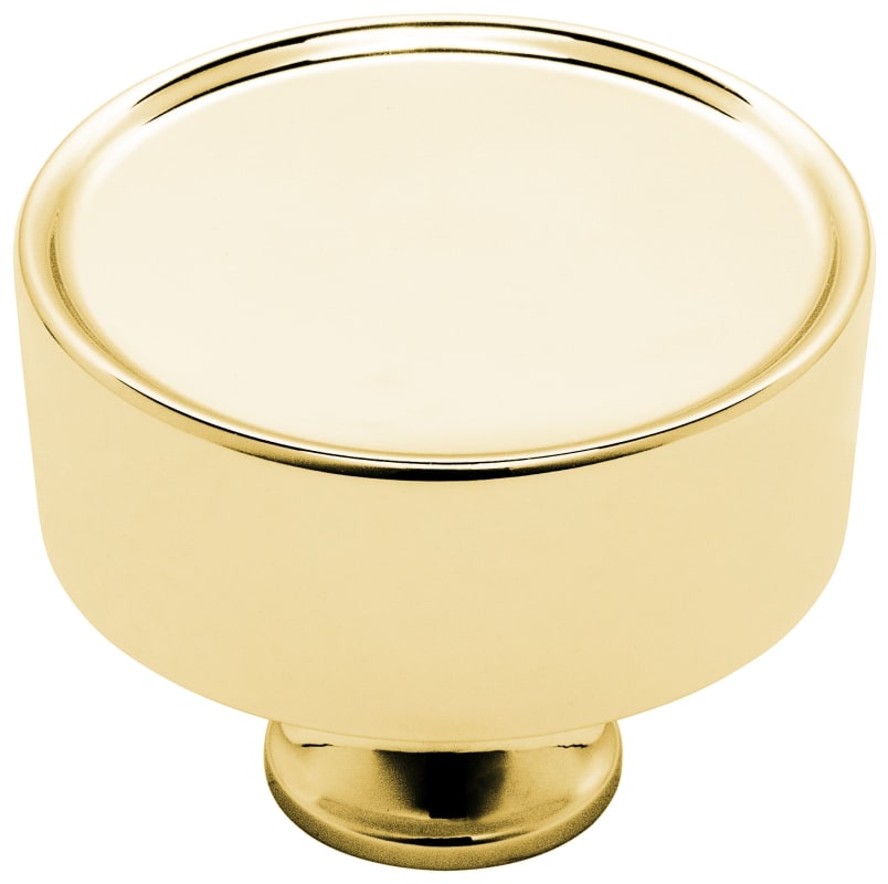 Baldwin 4973.BIN Hollywood Hills 1-1/2 Inch Mushroom Cabinet Knob from the Estate Collection Polished Brass Cabinet Hardware Knobs Mushroom