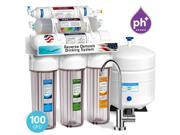 10 Stage Home Undersink Alkaline Reverse Osmosis RO Water Filter System 100 GPD