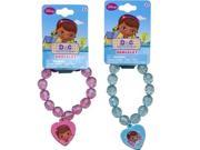 Disney Doc McStuffins Faceted Beaded Girls Bracelet with Heart Charm - Assorted Styles