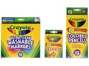 Crayola Back to School Supplies  Grades 3-5  Ages 7  8  9  10  Contains 24 Crayons  10 Washable Broad Line Markers  and 12 Colored Pencils [Amazon Exc