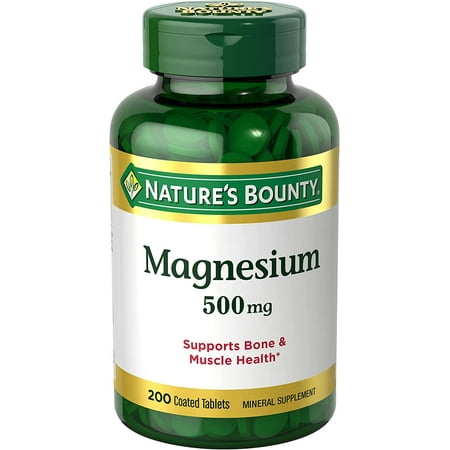 Nature’s Bounty Magnesium  Bone and Muscle Health  Whole Body Support  Tablets  500 Mg  200 Ct