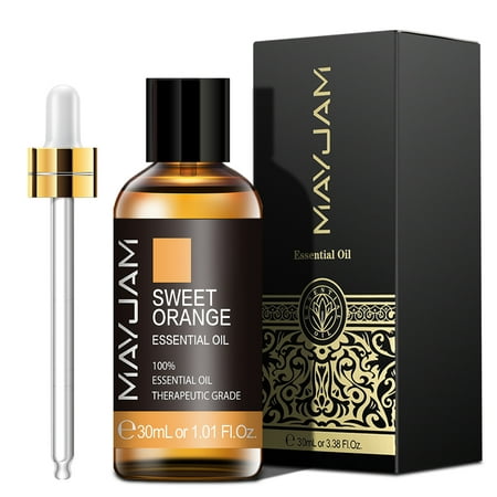 MAYJAM 30ML Sweet Orange Essential Oil - 100% Pure and Natural - Premium Therapeutic Grade with Premium Glass Dropper