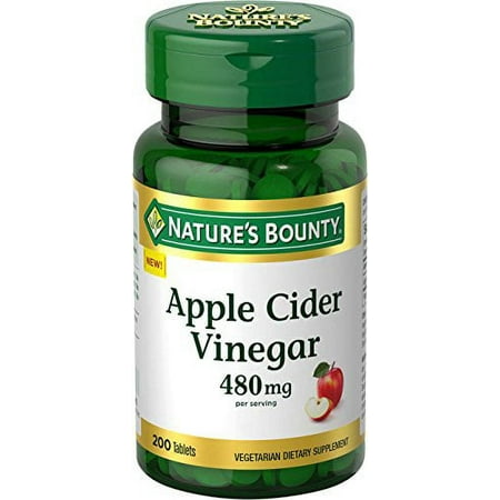 Nature’s Bounty Apple Cider Vinegar 480mg Pills  Vegetarian Supplement Plant Based  200 Tablets