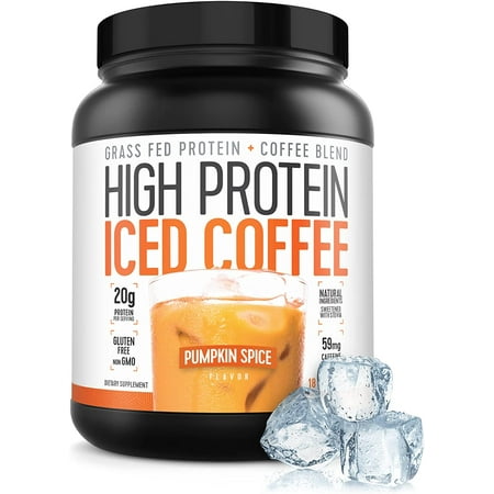 Protein Coffee Iced Coffee  High Protein Coffee  Grass Fed  Keto Friendly  20g of Protein  1g Carbs  Natural Ingredients (Pumpkin Spice Latte)