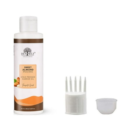 Devinez Almond Oil-Sweet  250Ml with Flip-Top Cap and Hair Applicator  (Nabl & Ifra Certified) - 100% Pure  Natural  Undiluted  Therapeutic Grade Cold