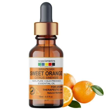 Organix Mantra Brazilian Sweet Orange Essential Oil | Promotes Vibrant Skin  Hair  and Scalp | Uplift & Nourish Face & Body | 100% Pure  Natural  Cold