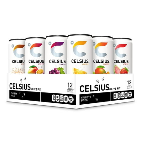 CELSIUS Assorted Flavors Official Variety Pack  Functional Essential Energy Drinks  12 Fl Oz (Pack of 12)