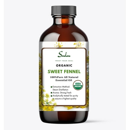 Organic Sweet Fennel Essential Oil-100% Pure and Natural USDA Organic- 1 Fl.oz