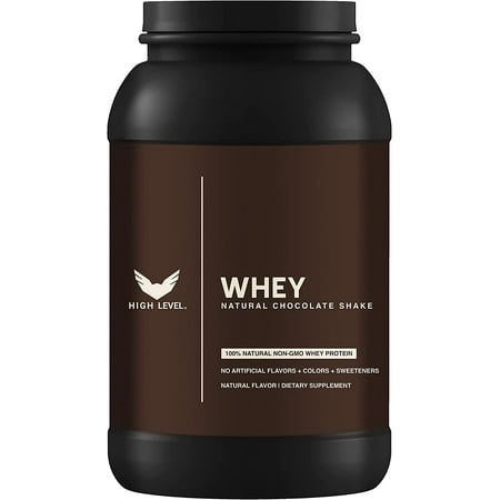 Natural Whey Protein Powder | Chocolate Shake with Stevia | 24G Protein | 2 Lb  Ultra Filtered Non-GMO | Digestive Enzymes for Absorption | No Artific